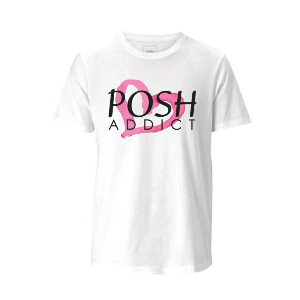 NWT POSH ADDICT T-SHIRT in white - Picture 4 of 4